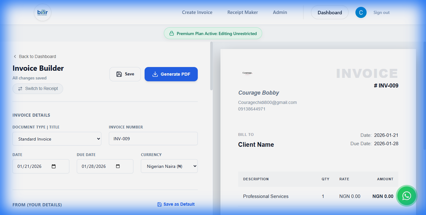 Dashboard UI Preview